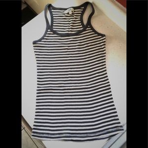 LEI Gray blue striped tank top
